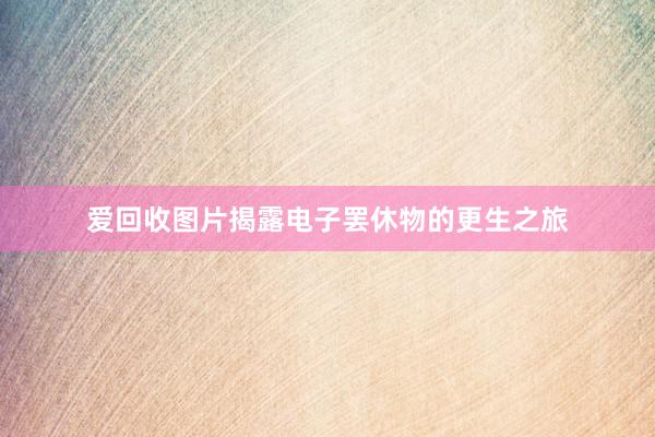 爱回收图片揭露电子罢休物的更生之旅