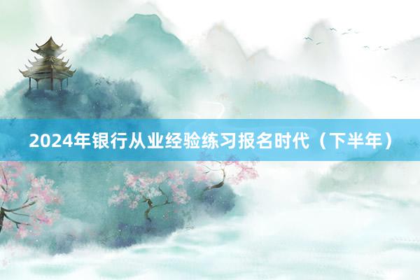 2024年银行从业经验练习报名时代（下半年）