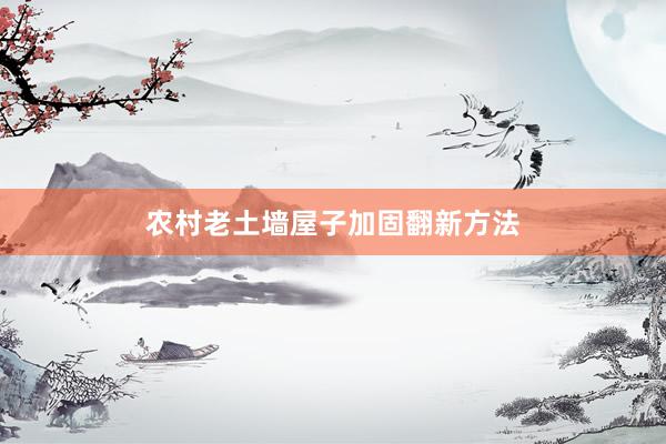 农村老土墙屋子加固翻新方法