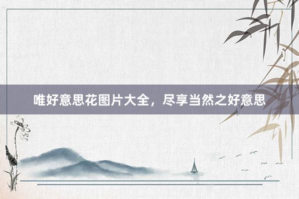 唯好意思花图片大全，尽享当然之好意思